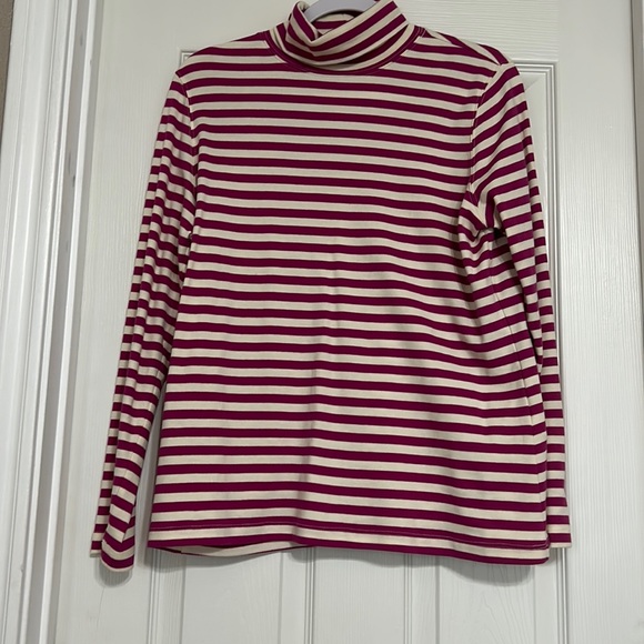 Appleseeds Fuschia and Cream Cotton Turtleneck - Picture 1 of 5